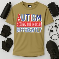 Seeing The World Differently Autism Awareness Cooling Performance Crew T-Shirt