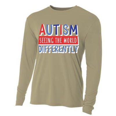 Seeing The World Differently Autism Awareness Cooling Performance Long Sleeve Crew