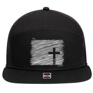 Seek And You Will Find Matthew 7:7 7 Panel Mesh Trucker Snapback Hat