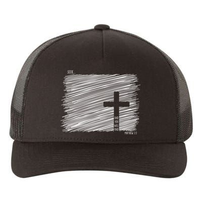 Seek And You Will Find Matthew 7:7 Yupoong Adult 5-Panel Trucker Hat