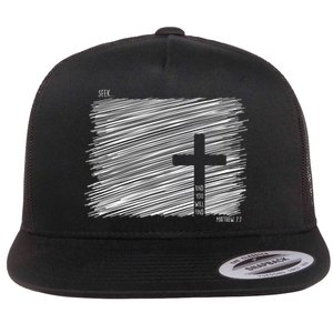 Seek And You Will Find Matthew 7:7 Flat Bill Trucker Hat