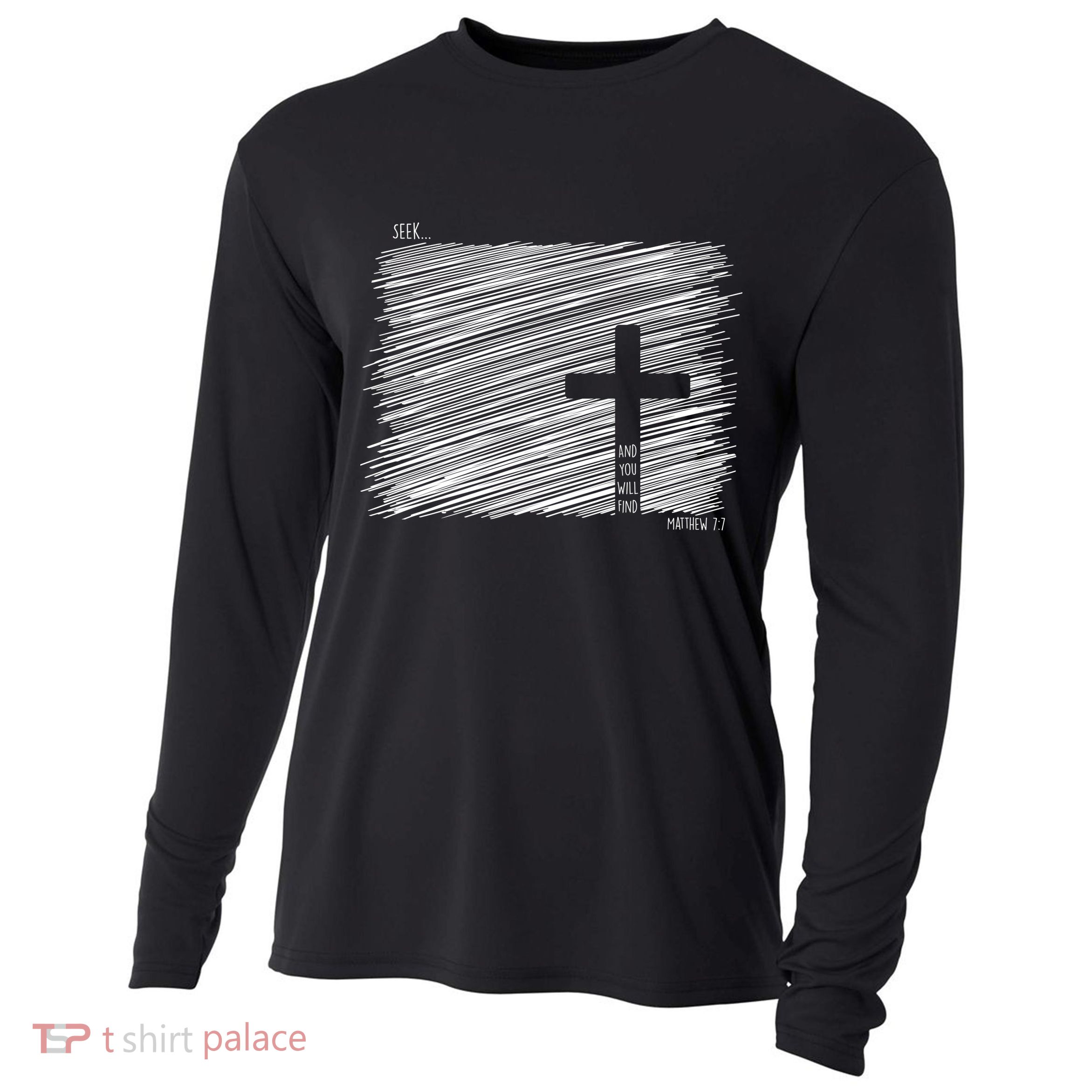 Seek And You Will Find Matthew 7:7 Cooling Performance Long Sleeve Crew