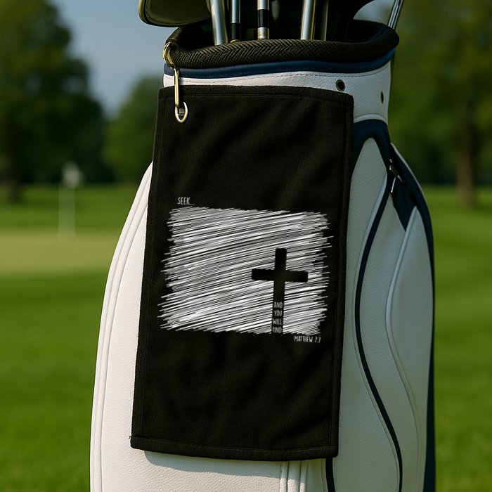 Seek And You Will Find Matthew 7:7 Golf Towel