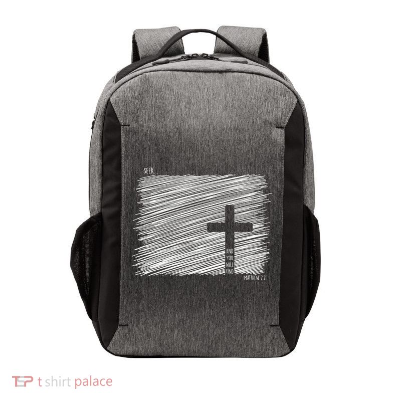 Seek And You Will Find Matthew 7:7 Vector Backpack