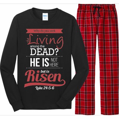 Seek Living Among Dead He Is Risen Jesus Long Sleeve Pajama Set