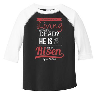 Seek Living Among Dead He Is Risen Jesus Toddler Fine Jersey T-Shirt