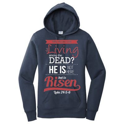 Seek Living Among Dead He Is Risen Jesus Women's Pullover Hoodie