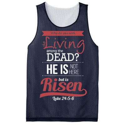 Seek Living Among Dead He Is Risen Jesus Mesh Reversible Basketball Jersey Tank