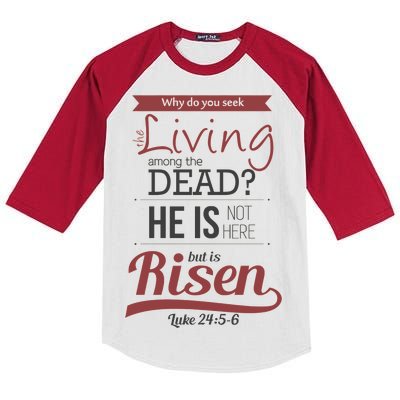 Seek Living Among Dead He Is Risen Jesus Kids Colorblock Raglan Jersey