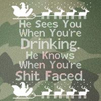 Sees You When You're Drinking Knows When You're Shit Faced Ugly Christmas Legacy Tie Dye Trucker Hat