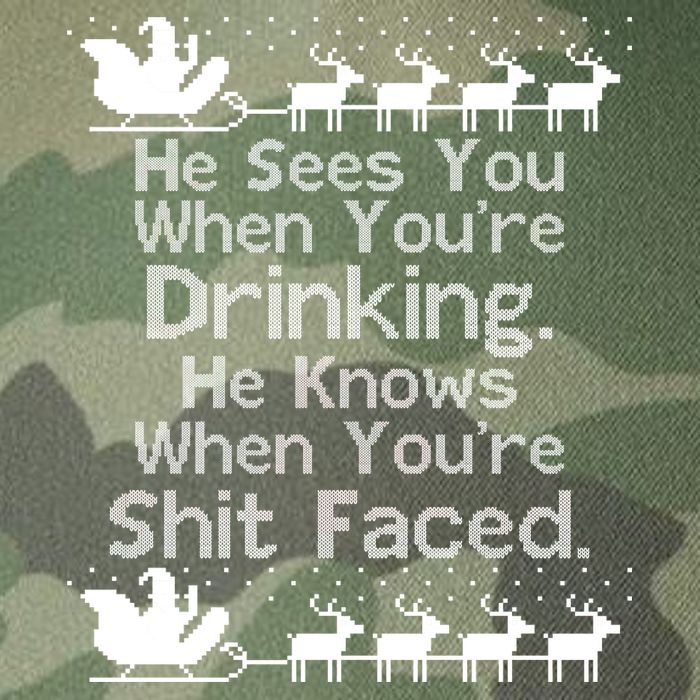 Sees You When You're Drinking Knows When You're Shit Faced Ugly Christmas Legacy Tie Dye Trucker Hat