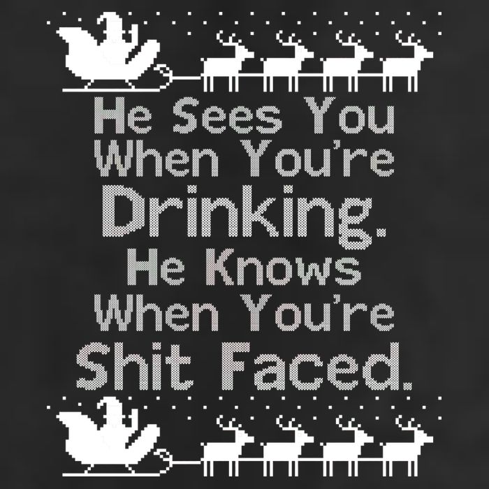 Sees You When You're Drinking Knows When You're Shit Faced Ugly Christmas Adult Drive Performance Visor