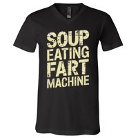 Soup Eating Fart Machine V-Neck T-Shirt