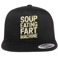 Soup Eating Fart Machine Flat Bill Trucker Hat