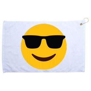 Smiling Emoticon Face With Sunglasses Grommeted Golf Towel