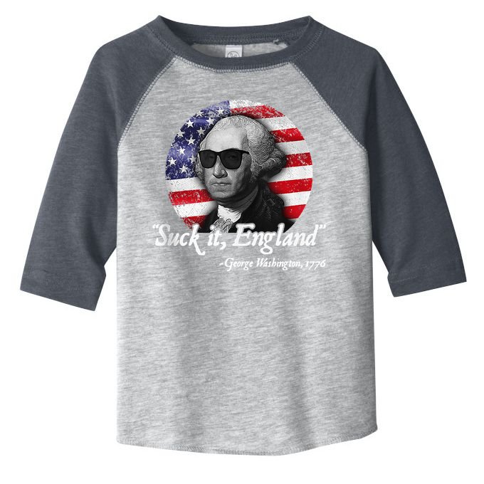 SuckIt England Funny 4th Of July George Washington 1776 Toddler Fine Jersey T-Shirt