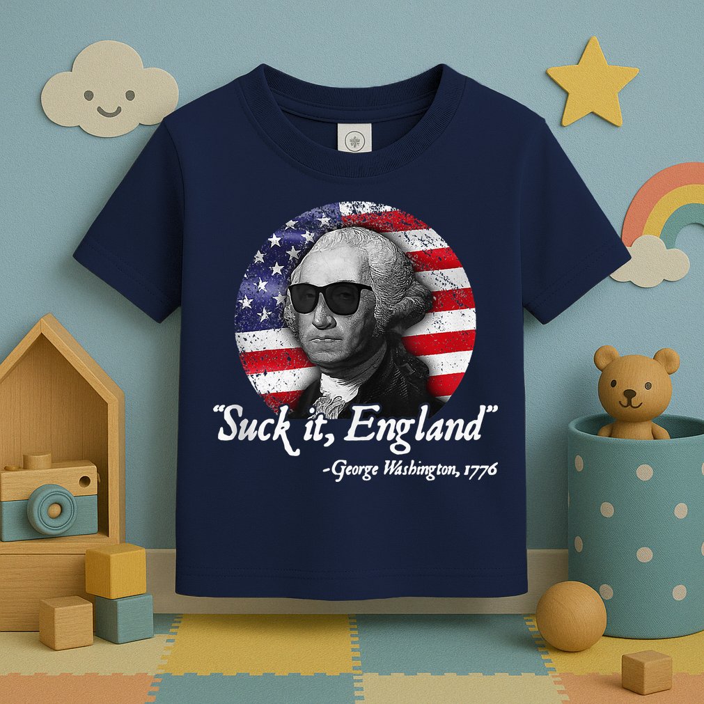 SuckIt England Funny 4th Of July George Washington 1776 Toddler T-Shirt
