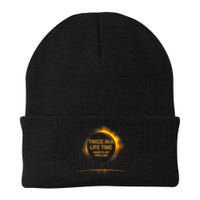 Solar Eclipse Funny Twice In Lifetime 2024 Solar Eclipse Knit Cap Winter Beanie