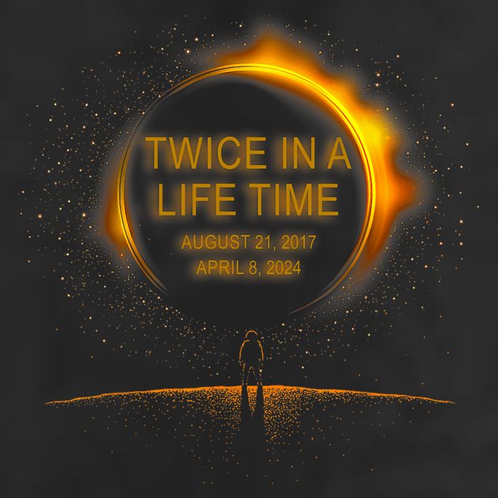 Solar Eclipse Funny Twice In Lifetime 2024 Solar Eclipse Knit Cap Winter Beanie