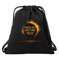 Solar Eclipse Funny Twice In Lifetime 2024 Solar Eclipse Drawstring Bag