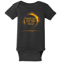 Solar Eclipse Funny Twice In Lifetime 2024 Solar Eclipse Baby Bodysuit