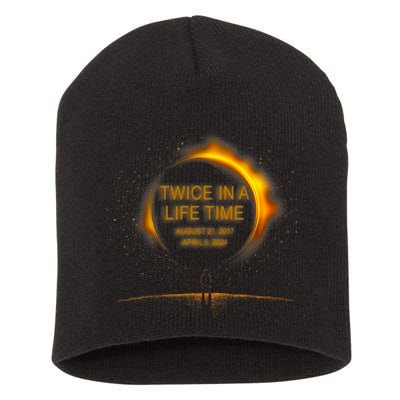 Solar Eclipse Funny Twice In Lifetime 2024 Solar Eclipse Short Acrylic Beanie