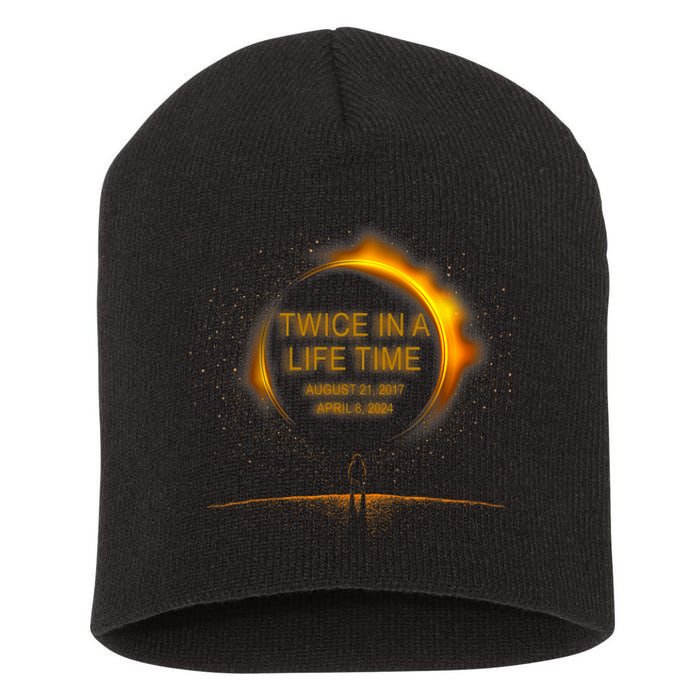 Solar Eclipse Funny Twice In Lifetime 2024 Solar Eclipse Short Acrylic Beanie