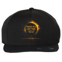 Solar Eclipse Funny Twice In Lifetime 2024 Solar Eclipse Wool Snapback Cap