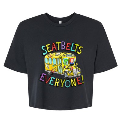 Seatbelts Everyone Funny Magic School Bus Driver Job Pride Bella+Canvas Jersey Crop Tee