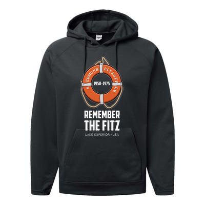 Ss Edmund Fitzgerald Lake Superior Iron Ore Performance Fleece Hoodie