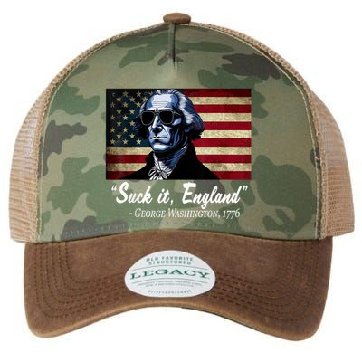 SUCKIT ENGLAND Funny 4th Of July George Washington 1776 Legacy Tie Dye Trucker Hat