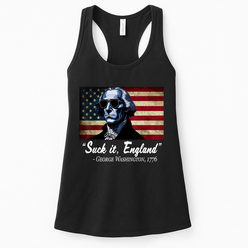 SUCKIT ENGLAND Funny 4th Of July George Washington 1776 Womens Tank Top