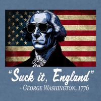 SUCKIT ENGLAND Funny 4th Of July George Washington 1776 Garment-Dyed Sweatshirt