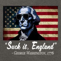 SUCKIT ENGLAND Funny 4th Of July George Washington 1776 Cotton Canvas Backpack