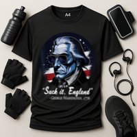 SUCKIT ENGLAND Funny 4th Of July George Washington 1776 Cooling Performance Crew T-Shirt