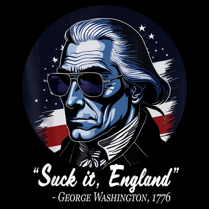 SUCKIT ENGLAND Funny 4th Of July George Washington 1776 Sustainable Bucket Hat