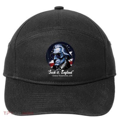 SUCKIT ENGLAND Funny 4th Of July George Washington 1776 7-Panel Snapback Hat