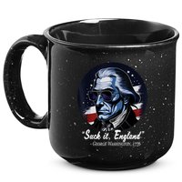 SUCKIT ENGLAND Funny 4th Of July George Washington 1776 15oz Campfire Ceramic Mug