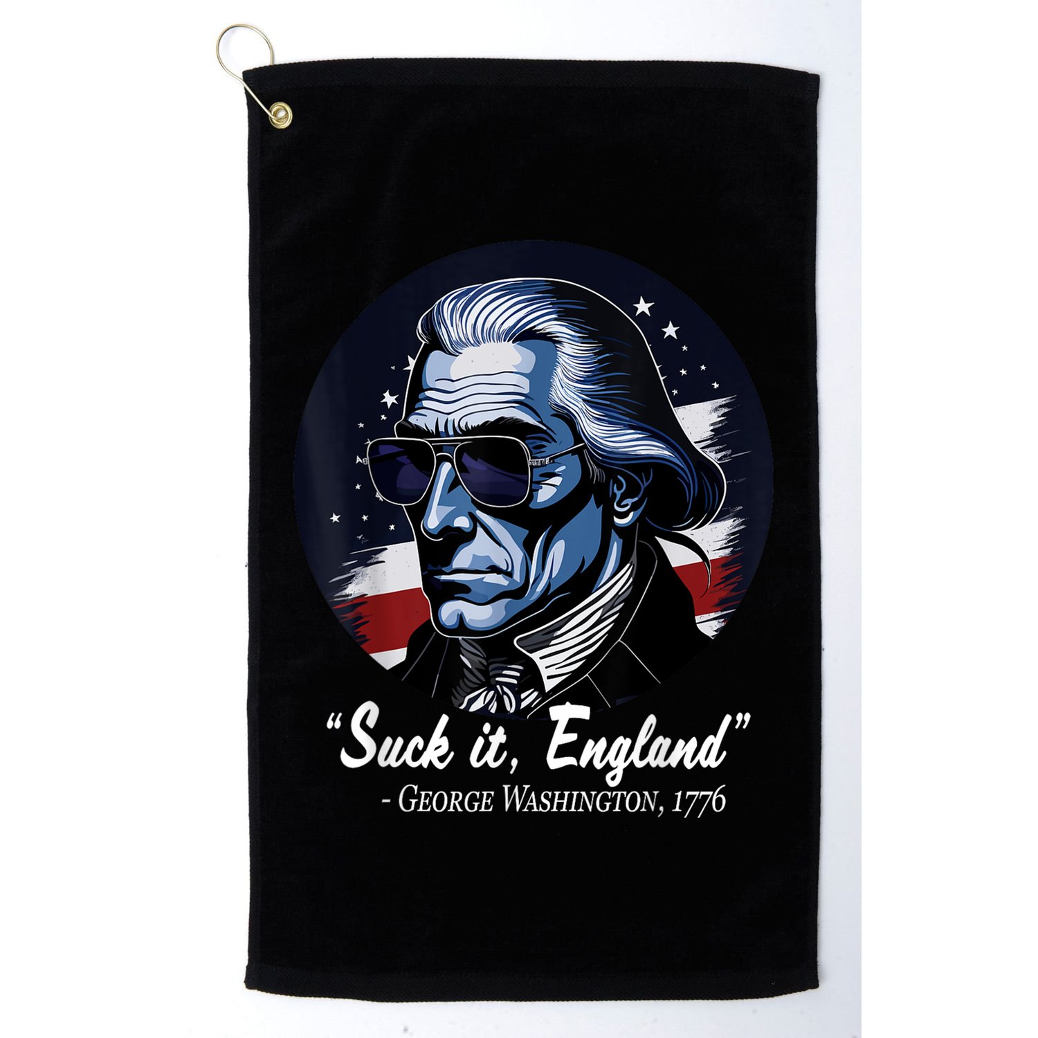 SUCKIT ENGLAND Funny 4th Of July George Washington 1776 Golf Towel