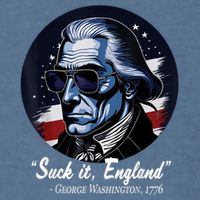 SUCKIT ENGLAND Funny 4th Of July George Washington 1776 Garment-Dyed Sweatshirt