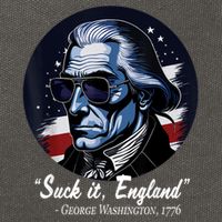 SUCKIT ENGLAND Funny 4th Of July George Washington 1776 Cotton Canvas Backpack