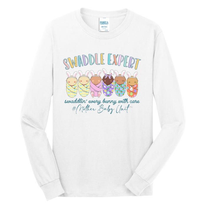 Swaddler Expert Funny Mother Baby Nurse Bunny Easter Day Tall Long Sleeve T-Shirt