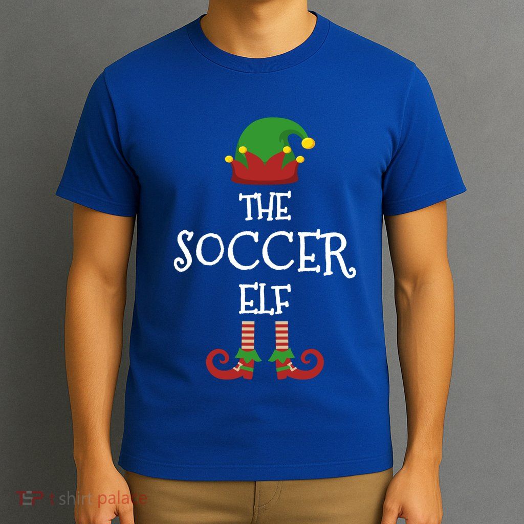 Soccer Elf Family Matching Group Pajama Funny Xmas Gift T-Shirt