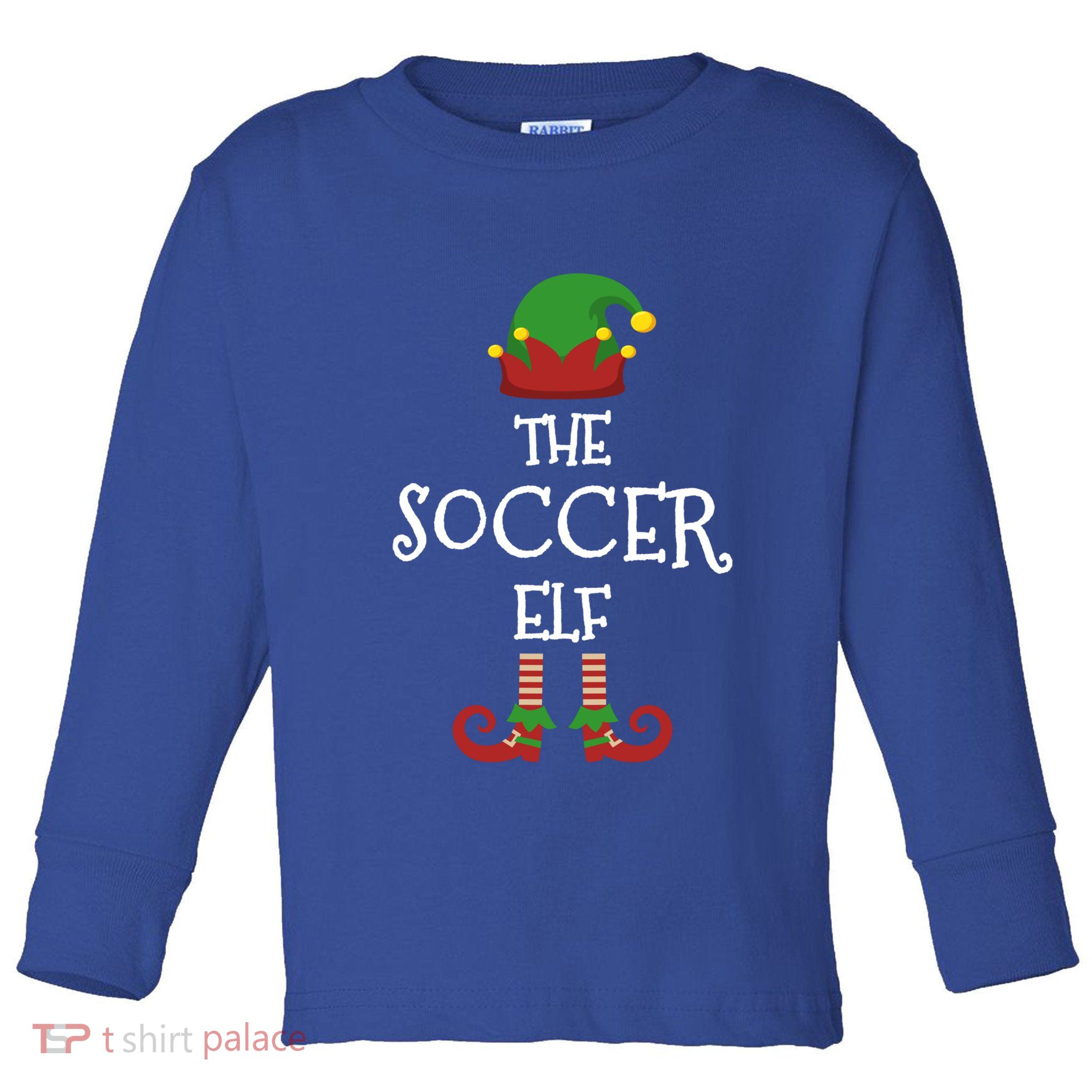 Soccer Elf Family Matching Group Pajama Funny Xmas Gift Toddler Long Sleeve Shirt