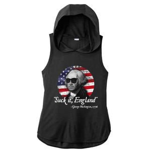 SuckIt England Funny 4th Of July George Washington 1776 Ladies PosiCharge Tri-Blend Wicking Draft Hoodie Tank