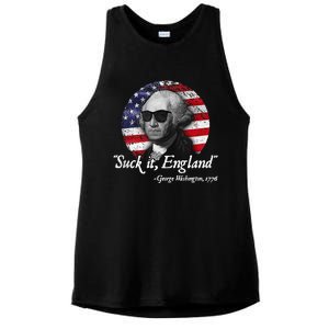 SuckIt England Funny 4th Of July George Washington 1776 Ladies PosiCharge Tri-Blend Wicking Tank