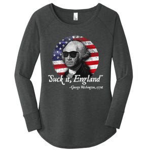 SuckIt England Funny 4th Of July George Washington 1776 Women's Perfect Tri Tunic Long Sleeve Shirt