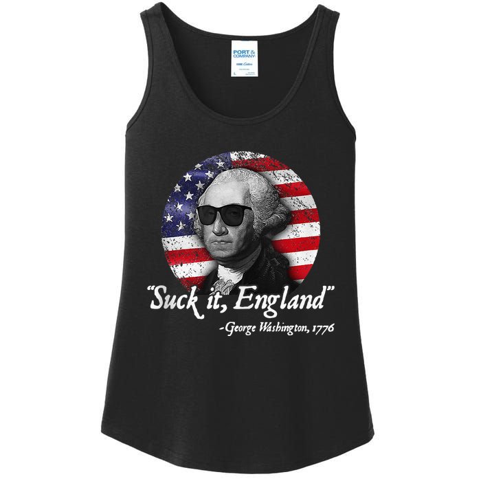 SuckIt England Funny 4th Of July George Washington 1776 Ladies Essential Tank