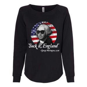 SuckIt England Funny 4th Of July George Washington 1776 Womens California Wash Sweatshirt