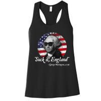 SuckIt England Funny 4th Of July George Washington 1776 Women's Racerback Tank